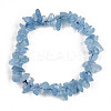 Unisex Chip Natural Aquamarine Beaded Stretch Bracelets BJEW-S143-55-2