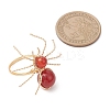 Natural Carnelian Beaded Finger Rings RJEW-TA00210-01-3