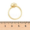 Flower Brass Micro Pave Cubic Zirconia Cuff Rings for Women RJEW-A069-05G-01-5