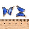 Brass Pave Faceted Glass Connector Charms FIND-Z020-04B-3