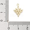 Brass Pave Clear Cubic Zirconia Leaf Links Connector Charms KK-Z061-02G-01-3