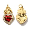 Rack Plating Brass Grade AAA Cubic Zirconia Pendants LS-KK-D026-32G-1