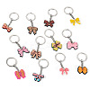 12Pcs 12 Styles PVC Plastic Bowknot Keychains KEYC-TA0001-54-2