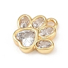 Brass Micro Pave Clear Cubic Zirconia Charms KK-G545-05G-2