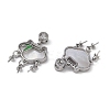 Brass & Shell & Clear Cubic Zirconia Pendants KK-G497-19P-2