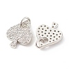 Brass Micro Pave Clear Cubic Zirconia Pendants ZIRC-P094-20P-RS-2