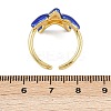 Brass Enamel Adjustable Cuff Rings for Women RJEW-G357-01L-5
