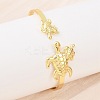Marine Organism Brass Cuff Bangles for Women BJEW-D368-03L-G-3