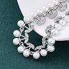 Cherry Brass Micro Pave Clear Cubic Zirconia Link Bracelets for Women BJEW-G740-02P-2