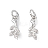 Rack Plating Brass Pave Cubic Zirconia Leaf Shape Ice Pick Pinch Bails KK-G464-07P-2