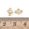 Brass Pave Clear Cubic Zirconia Connector Charms KK-Z136-54B-G-3