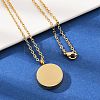 304 Stainless Steel Flat Round Pendant Pet Urn Ashes Necklaces NJEW-S455-01G-2