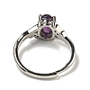 Oval Natural AmethystAdjustable Rings RJEW-Q818-01P-03A-4