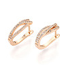 Brass Micro Pave Cubic Zirconia Stick Hoop Earrings EJEW-T048-34G-1