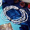 ABS Plastic Imitation Pearl Beads Multi Layered Chain Waist Belts HJEW-TAC0072-7