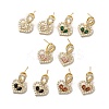 Cubic Zirconia Heart Stud Earrings EJEW-C057-14G-06-1