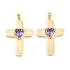 Brass Glass Pendants KK-P353-12G-4