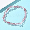 Natural Strawberry Quartz Beads Stretch Bracelets for Women BJEW-Z158-02D-02-2