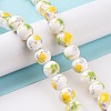 Handmade Printed Porcelain Round Beads Strands PORC-L004-10mm-05-3