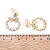 Brass Clear Cubic Zirconia Stud Earrings EJEW-D301-06G-01-5