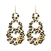 Teardrop Leopard Print Alloy Dangle Earrings for Women LS-EJEW-K304-02G-5