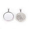 Tibetan Style Alloy Pendant Cabochon Settings X-TIBEP-20474-AS-FF-2