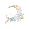Ocean Natural Aquamarine Chip & Natural Spiral Shell Wire Wrapped Pendants PALLOY-TA00439-2