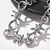 304 Stainless Steel Barb Wire Link Chain Necklaces for Women Men NJEW-A043-04P-2
