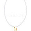 Imitation Pearl with Stainless Steel Pendants Necklaces NJEW-LP0001-51H-G-1