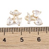 Brass Micro Pave Clear Cubic Zirconia Pendants KK-K351-40G-3