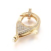 Brass Micro Pave Cubic Zirconia Lobster Claw Clasps ZIRC-F109-07G-1