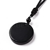 Adjustable Natural Mixed Gemstone Vortex Pendant Necklace with Nylon Cord for Women NJEW-L171-05-5