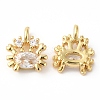 Rack Plating Brass Micro Pave Cubic Zirconia Pendants KK-R143-05G-2