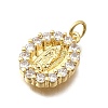 Brass Micro Pave Cubic Zirconia Pendants KK-P336-04E-G-2