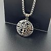 304 Stainless Steel Tree of Life Pendant Vintage Punk Hip-hop Tide Men Necklaces AW8270-2