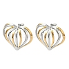 304 Stainless Steel Two Tone Stud Earrings LS-EJEW-P335-01A-2