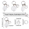 18Pcs Natural Quartz Crystal Keychains HJEW-CA0001-20-2