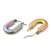 Ion Plating(IP) Rainbow Color 304 Stainless Steel Rectangle Chunky Hoop Earrings for Women EJEW-G293-05M-2