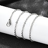 Non-Tarnish Unisex Classic Plain 304 Stainless Steel Mens Womens Necklaces STAS-H325-P-2