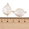 Natural Freshwater Pearl Keshi Pearl Flat Round Connector Charms STAS-D378-12G-3