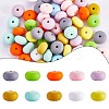 100Pcs Silicone Beads 14mm Silicone Abacus Beads Rubber Beads Large Hole Colored Loose Spacer Beads for DIY Necklace Bracelet Keychain Craft Jewelry Making JX323A-1
