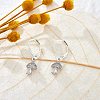 Clear Cubic Zirconia Mushroom Dangle Leverback Earrings EJEW-SW00011-25-6