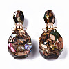 Assembled Synthetic Bronzite and Imperial Jasper Openable Perfume Bottle Pendants G-S366-060D-2