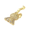 Rack Plating Brass Micro Pave Cubic Zirconia Pendants KK-S380-38B-G-2