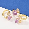 Nuggets Natural Amethyst Open Cuff Rings RJEW-K286-12G-04-1