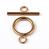 Ion Plating(IP) 304 Stainless Steel Ring Toggle Clasps STAS-L176-12G-A-1