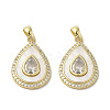 Brass Micro Pave Clear Cubic Zirconia Pendants KK-I708-02A-G-1