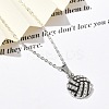Zinc Alloy Crystal Rhinestone Sport Ball Pendant Cable Chain Necklaces NJEW-U024-01P-04-3
