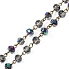 Handmade Electroplate Glass Faceted Rondelle Beads Chains for Necklaces Bracelets Making AJEW-JB00145-01-1