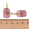 Natural Strawberry Quartz Pendants G-P628-01G-09-3